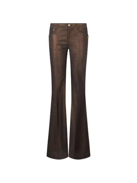 Roberto Cavalli metallic-effect flared jeans
