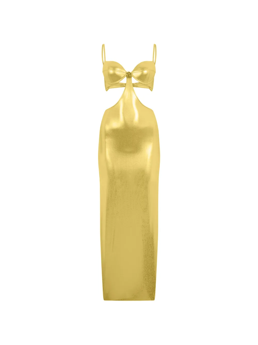 Roberto Cavalli cut-out bra midi dress - Oro
