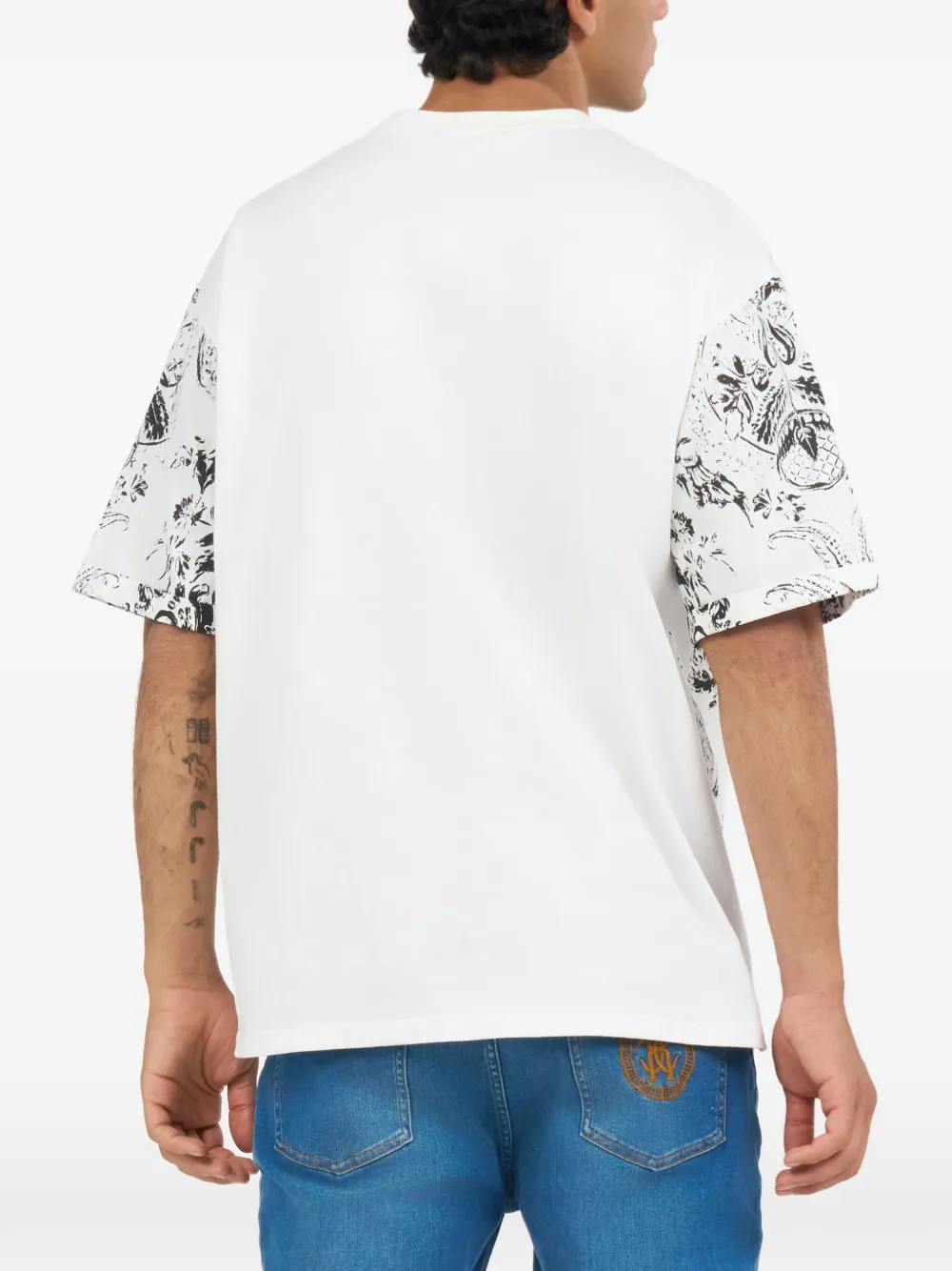 Roberto Cavalli T-shirt met bloemenprint Wit