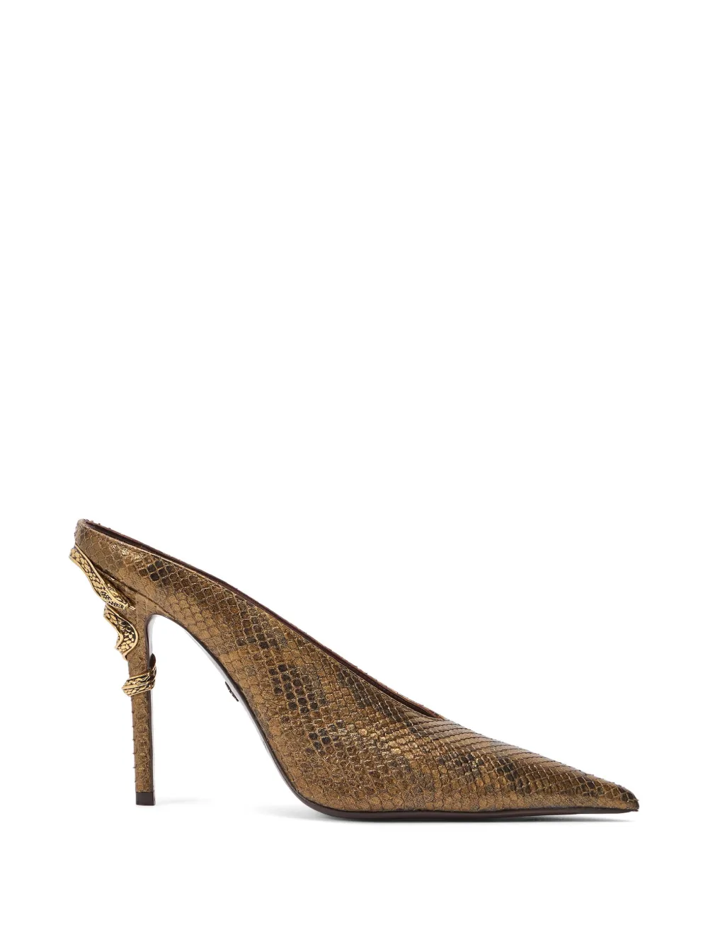 Roberto Cavalli python snake-motif mules Goud