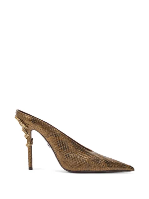 Roberto Cavalli python snake-motif mules