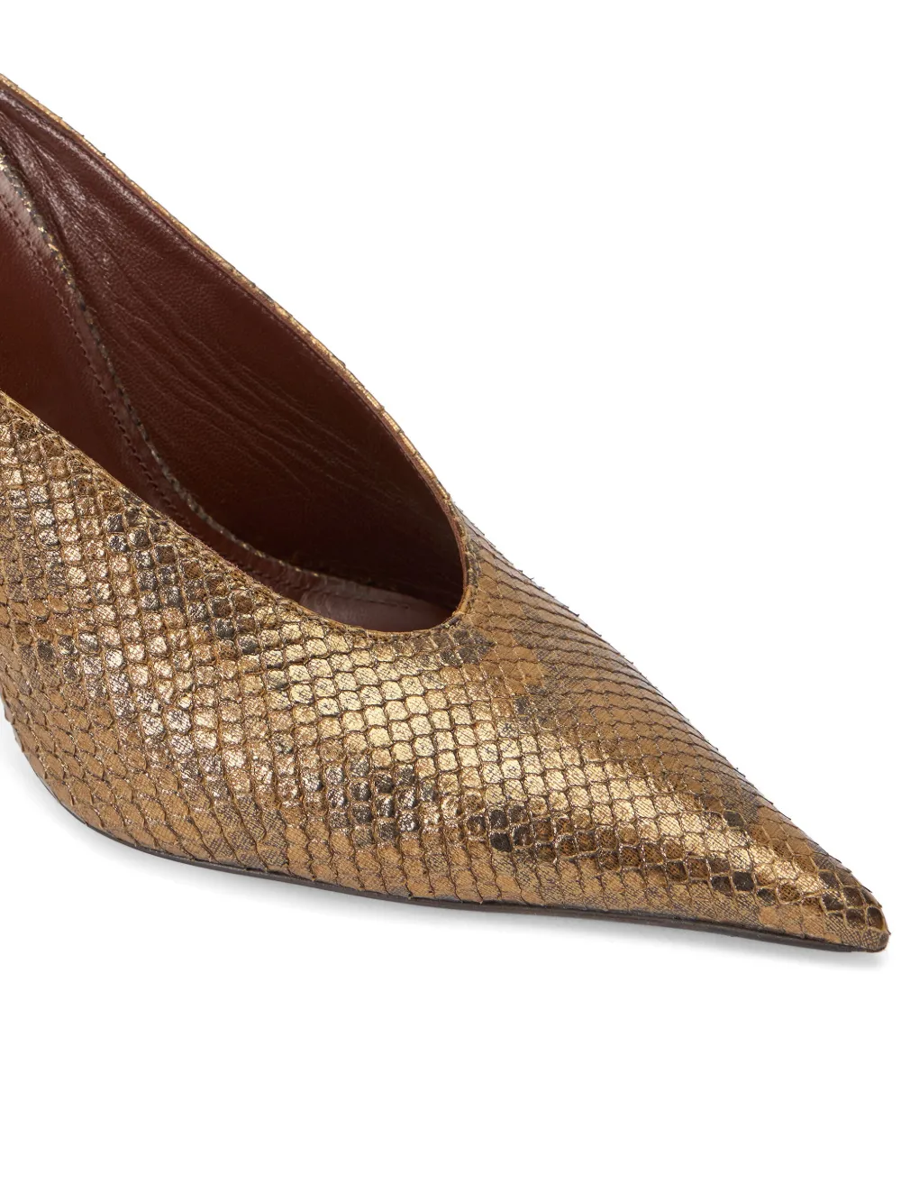 Roberto Cavalli python snake-motif mules Goud