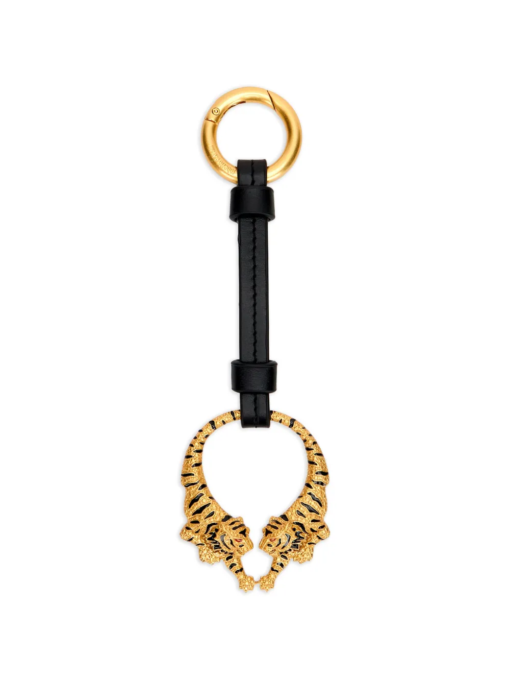Roberto Cavalli tiger-head leather keyring - Gold