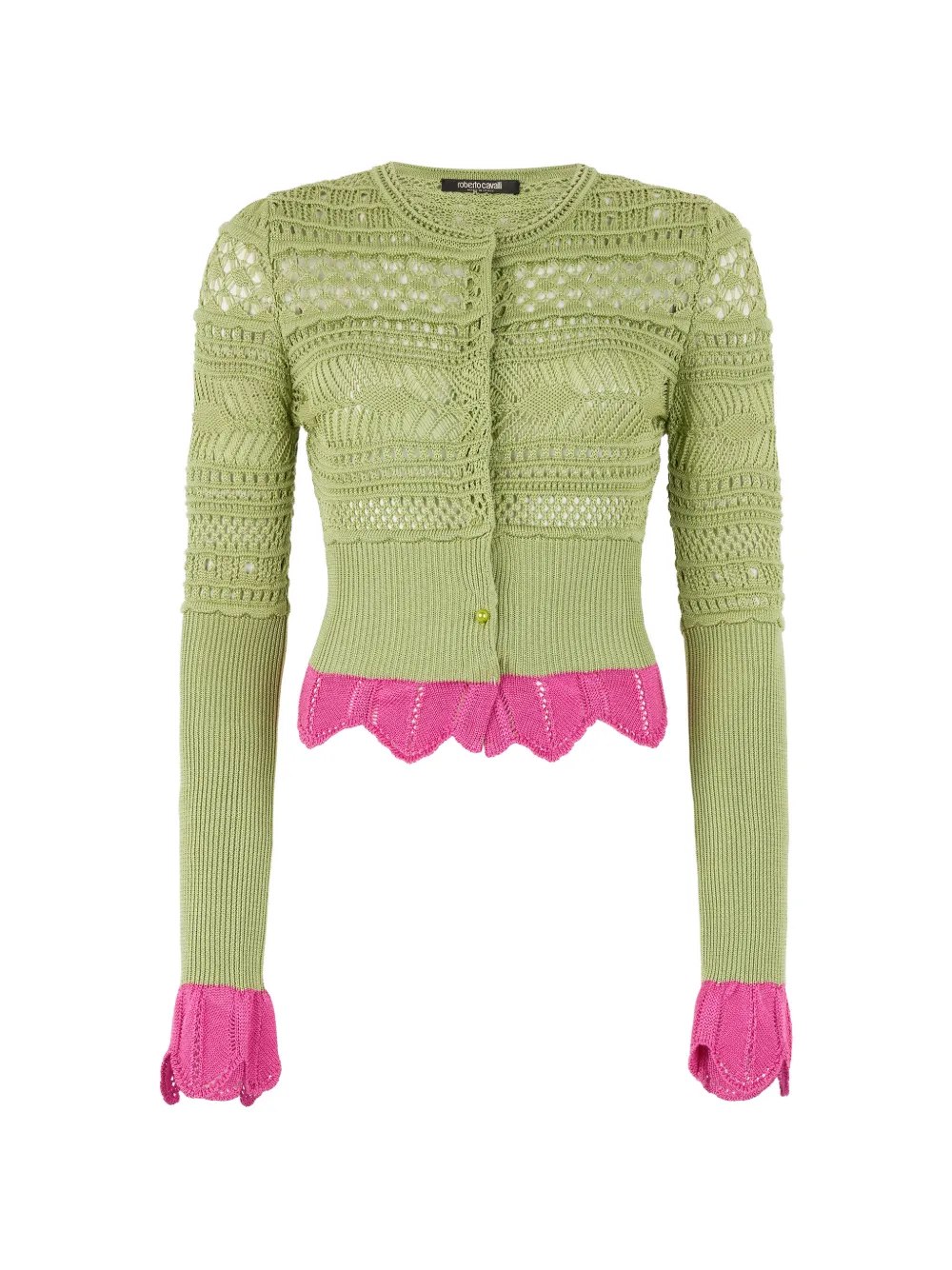 Roberto Cavalli contrast-detail cardigan - Verde