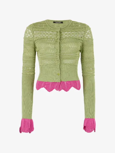 Roberto Cavalli contrast-detail cardigan