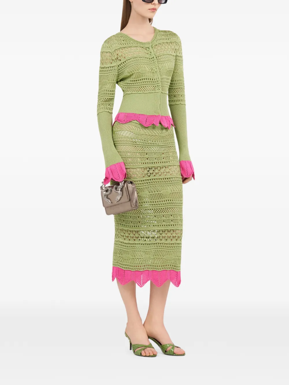 Roberto Cavalli Vest met contrasterend detail Groen