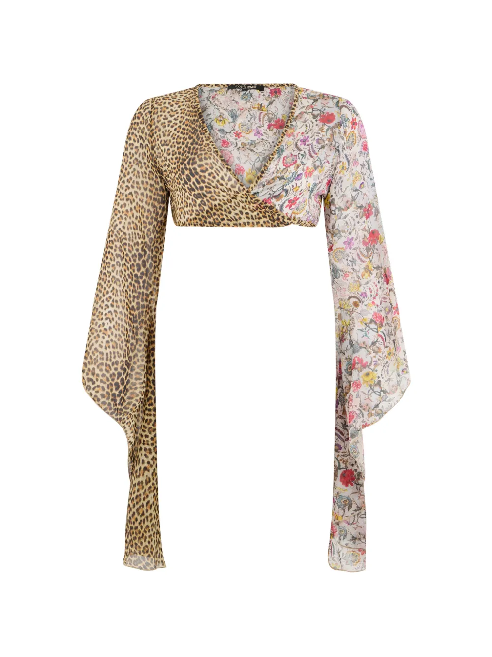 Roberto Cavalli Baby Jaguar print silk top - Multicolore