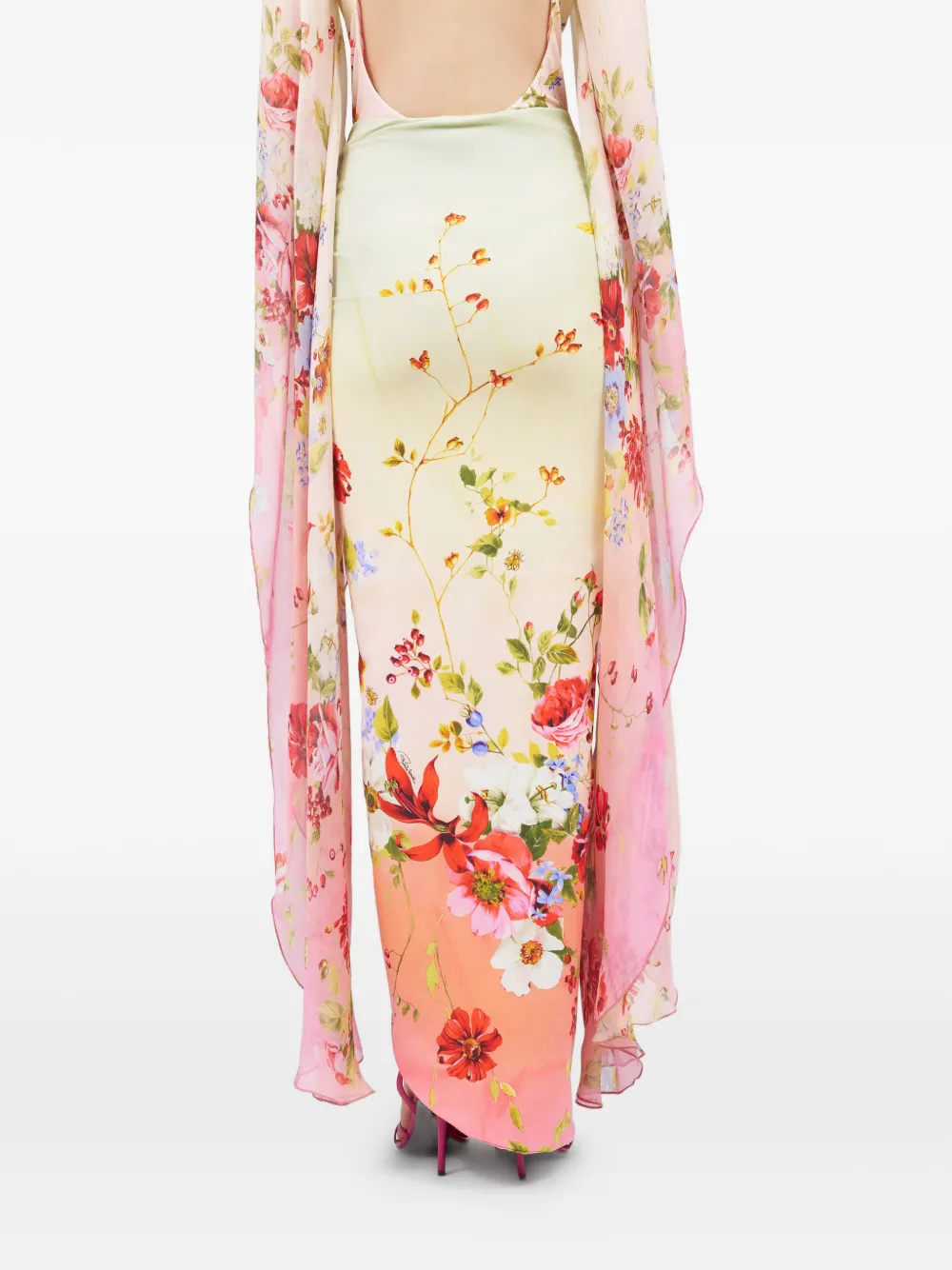 Roberto Cavalli Tuniek met bloemenprint Beige