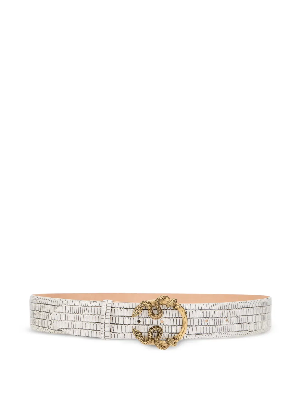 Roberto Cavalli snake-buckle belt - Bianco