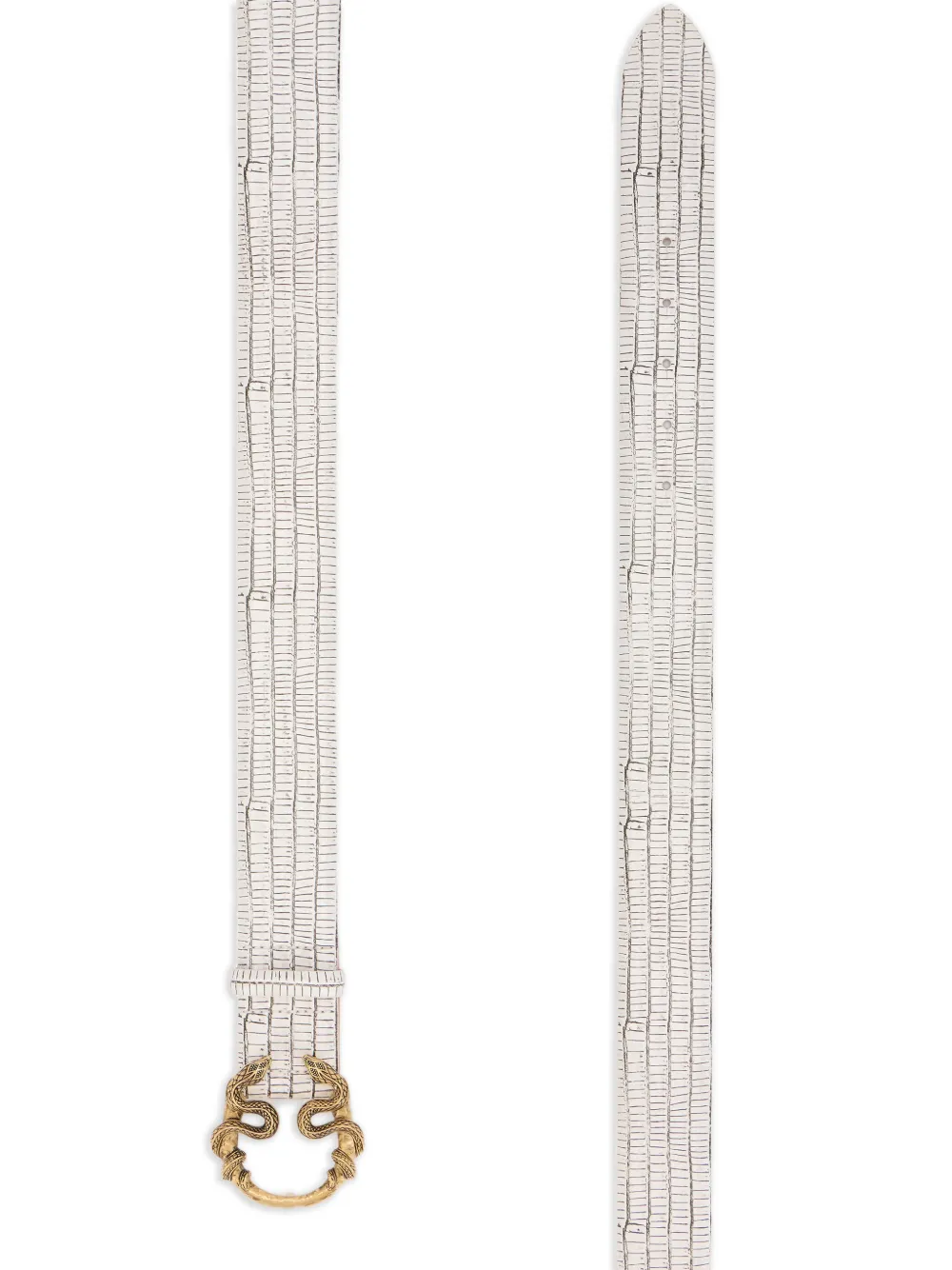  Roberto Cavalli Snake-buckle Belt - White 