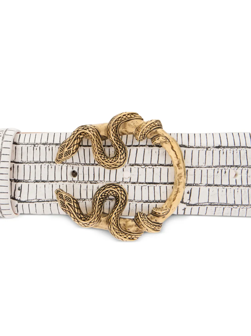  Roberto Cavalli Snake-buckle Belt - White 