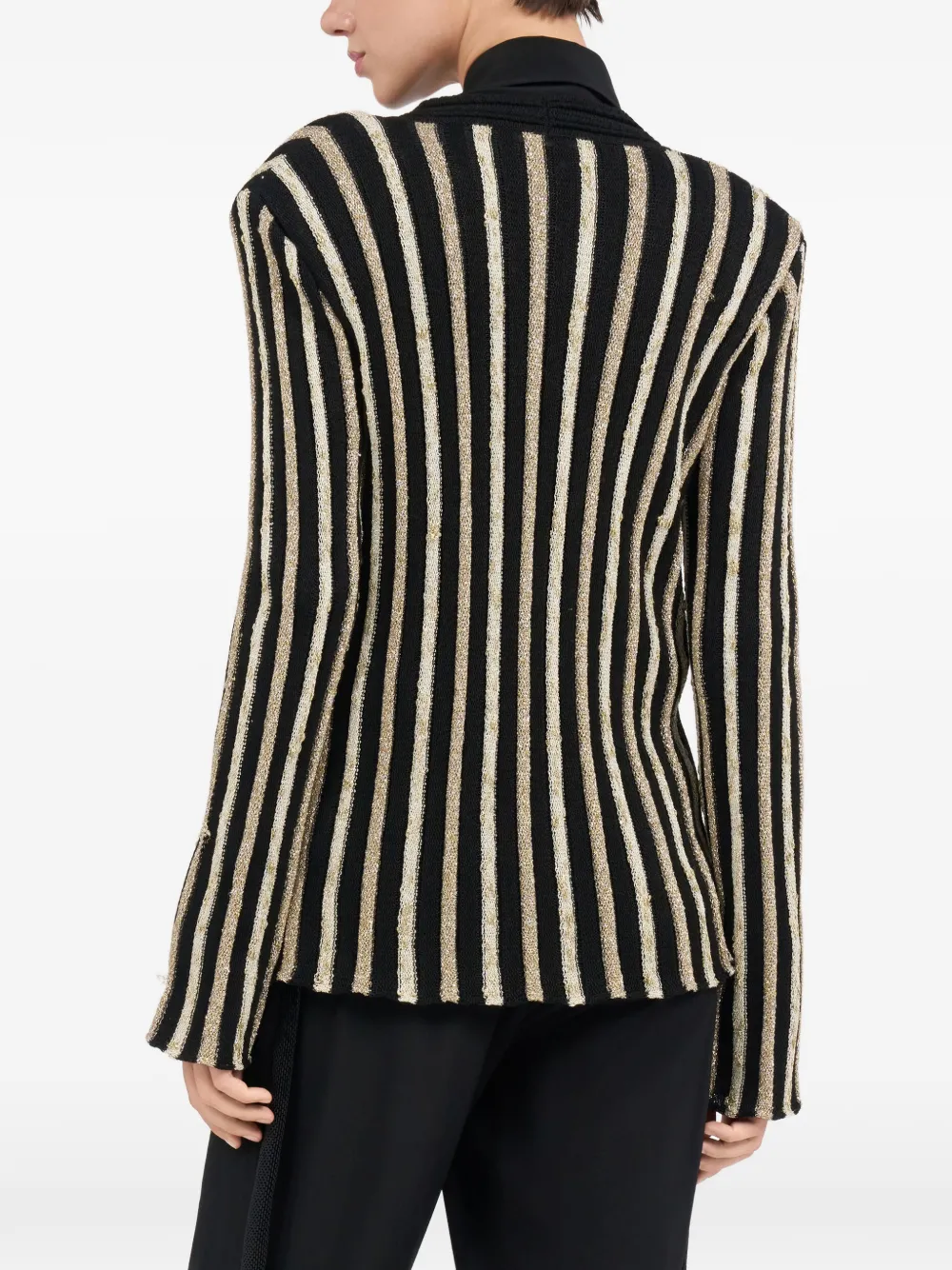 Roberto Cavalli Gestreept button-up vest Zwart