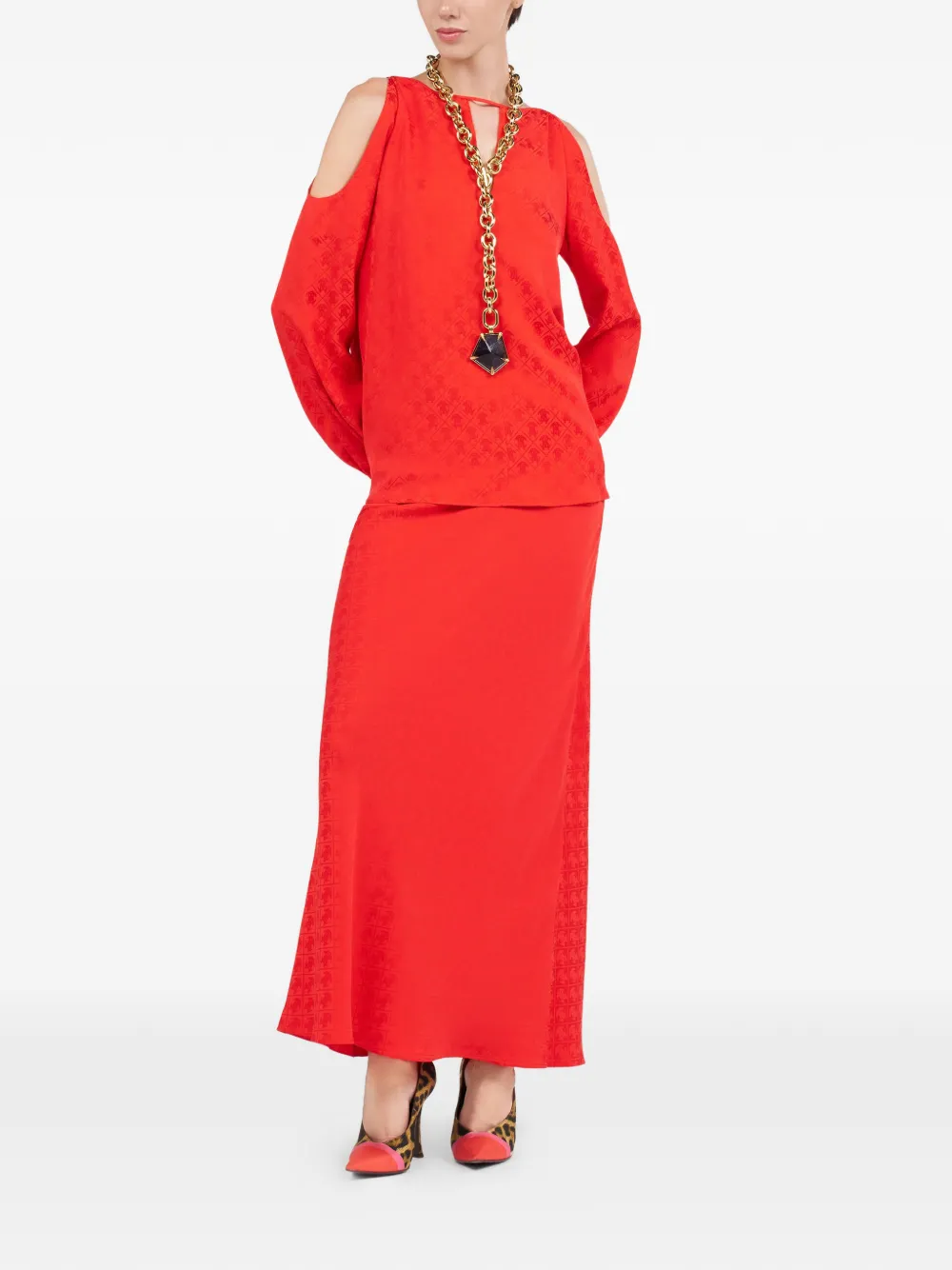 Roberto Cavalli Blouse met uitgesneden detail Rood