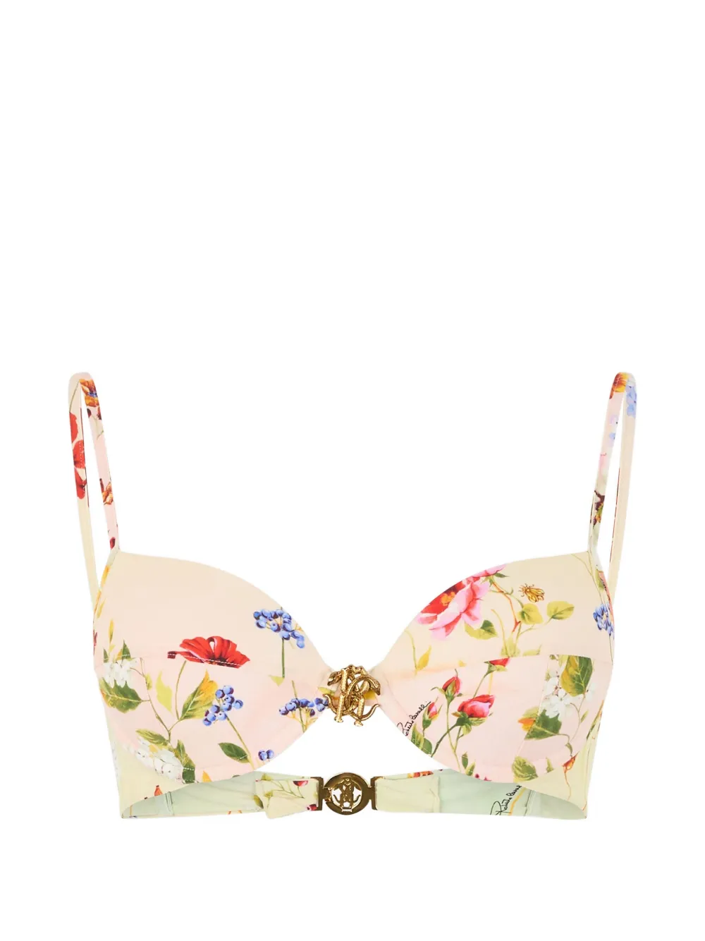 Roberto Cavalli Bikinioberteil mit Blumen-Print - Nude