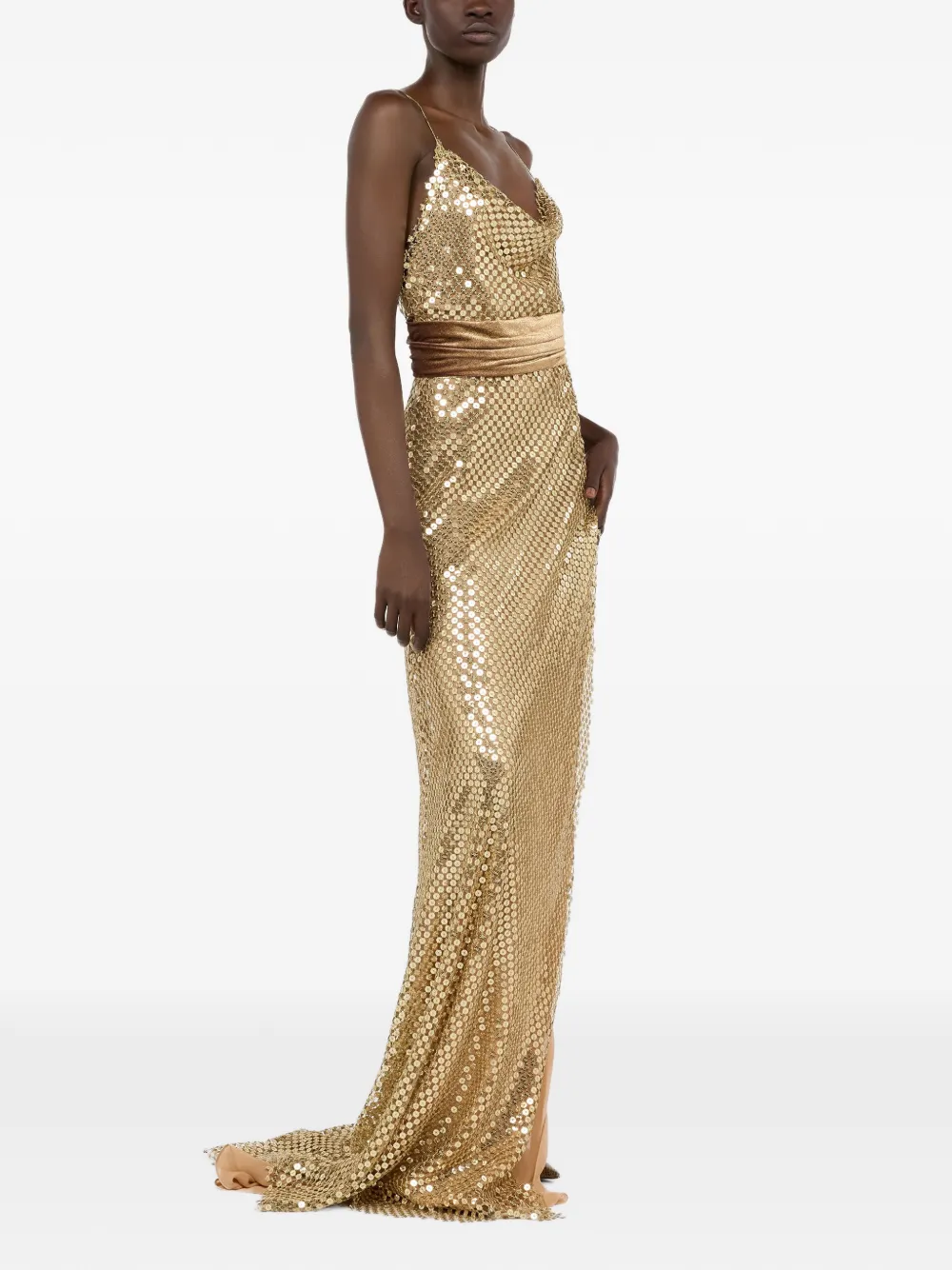 Roberto Cavalli Maxi-jurk met pailletten Goud