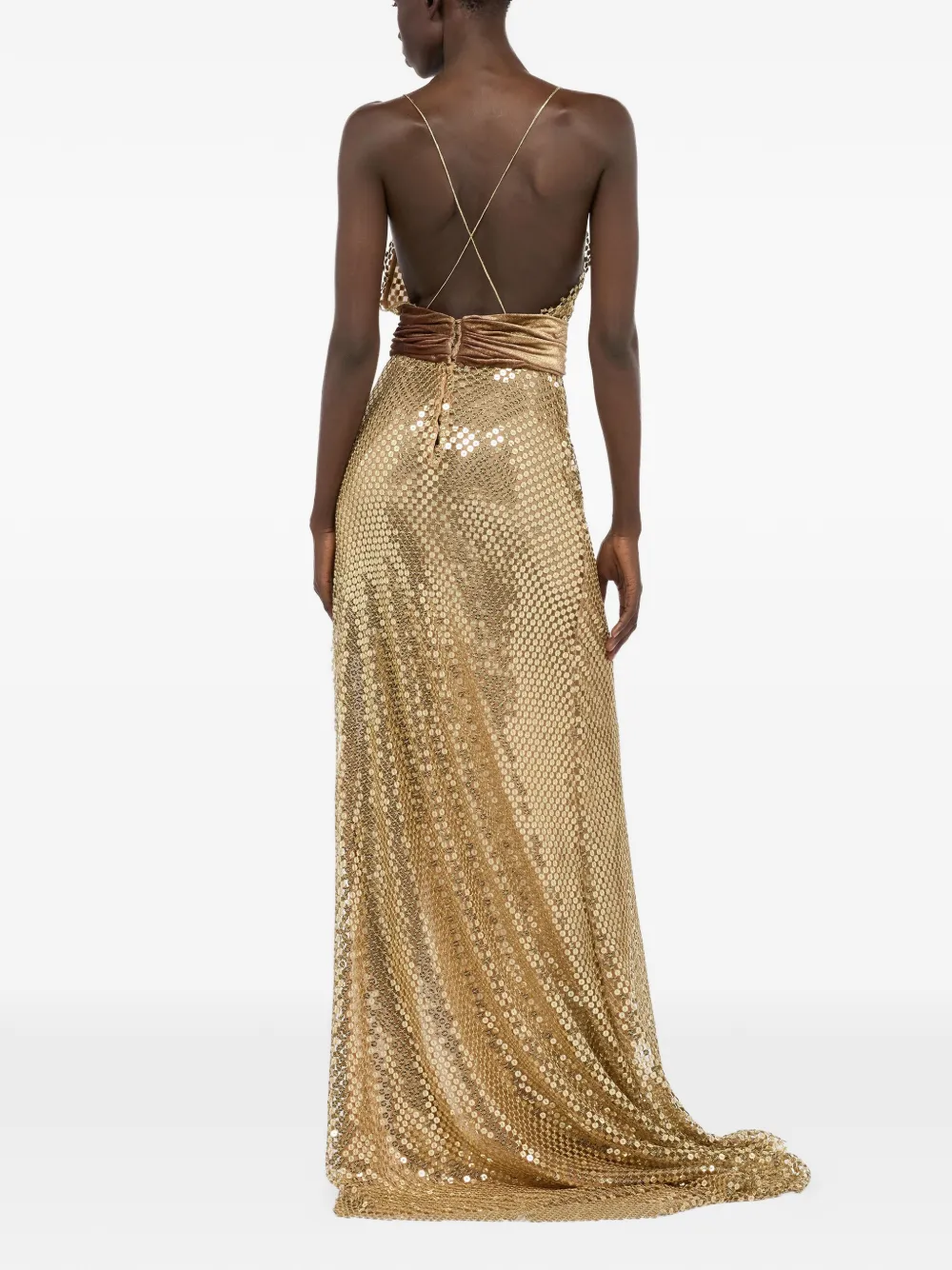Roberto Cavalli Maxi-jurk met pailletten Goud