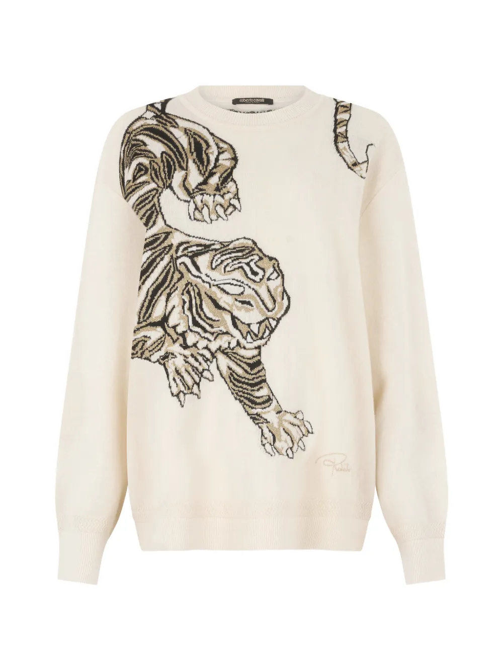 Roberto Cavalli tiger-motif sweater - Toni neutri