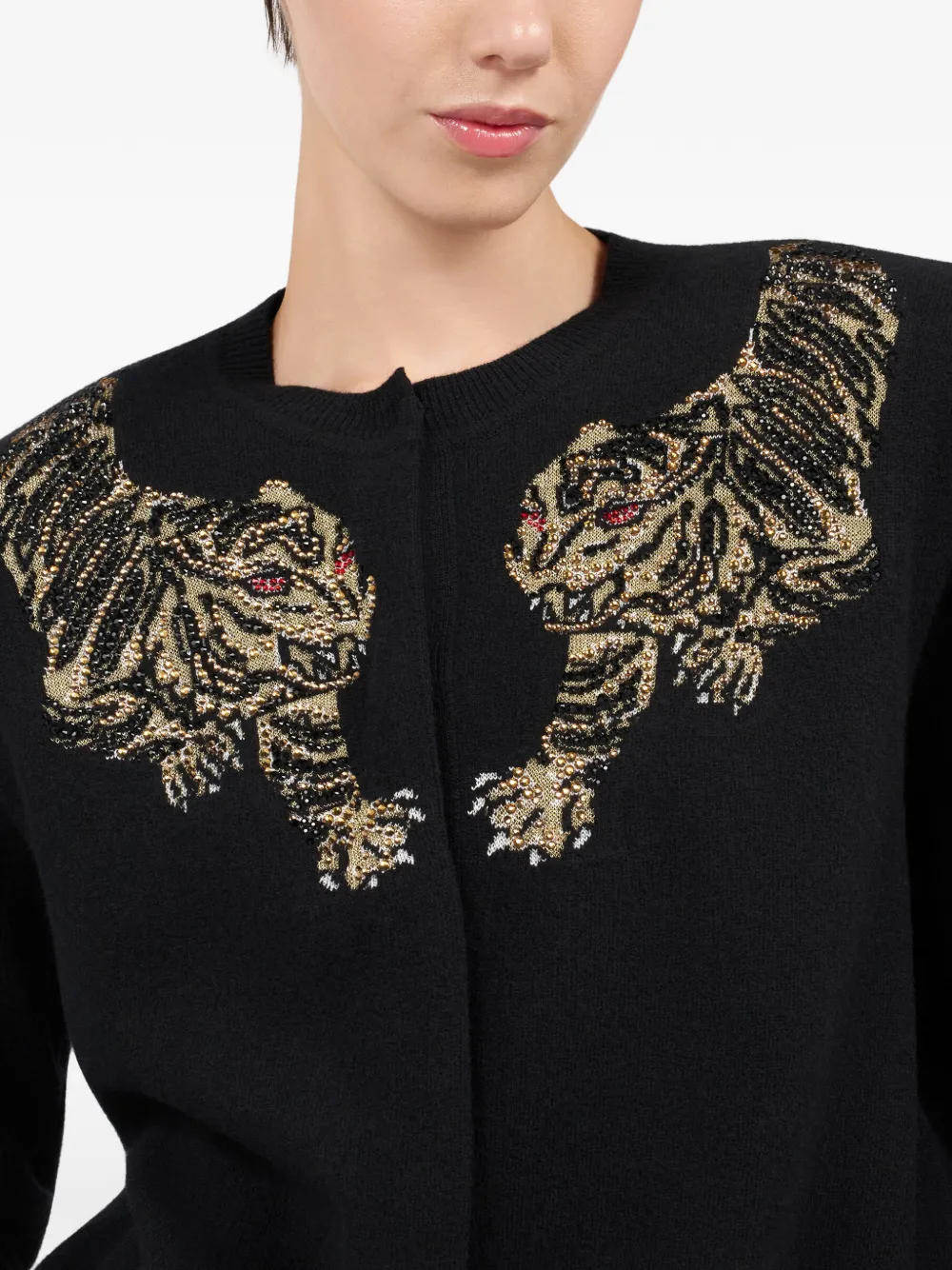 Roberto Cavalli Vest met tijgerdetail Zwart
