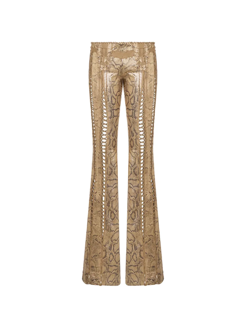 Roberto Cavalli python-print cut-out trousers - Oro