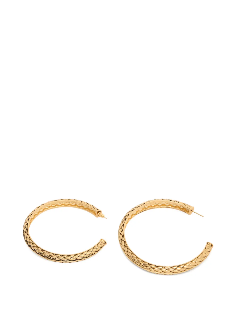 Roberto Cavalli snake-scale-effect hoop earrings - Oro
