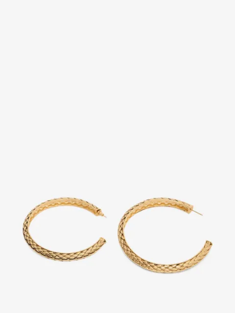 Roberto Cavalli snake-scale-effect hoop earrings