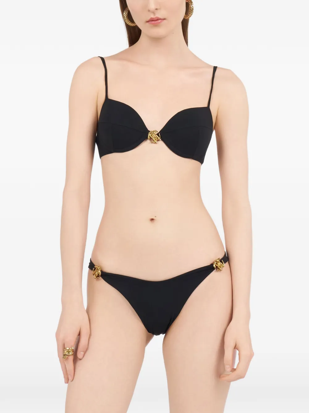 Roberto Cavalli Bikinislip met logo Zwart