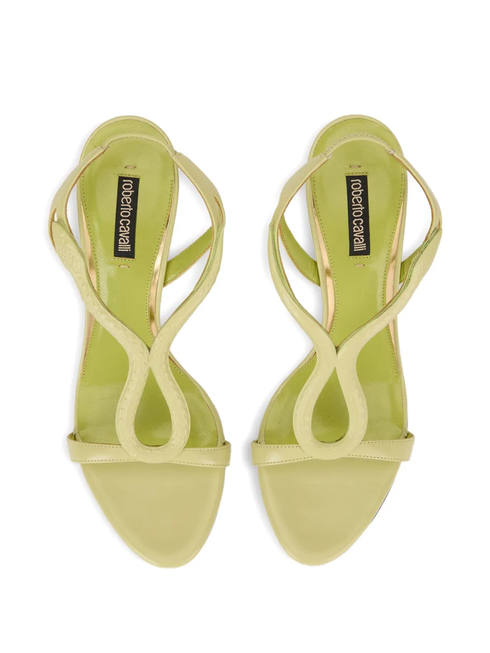 Roberto Cavalli curve-strap sandals Groen