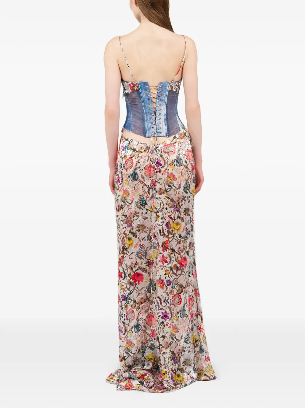 Roberto Cavalli Jurk met bloemenprint Beige