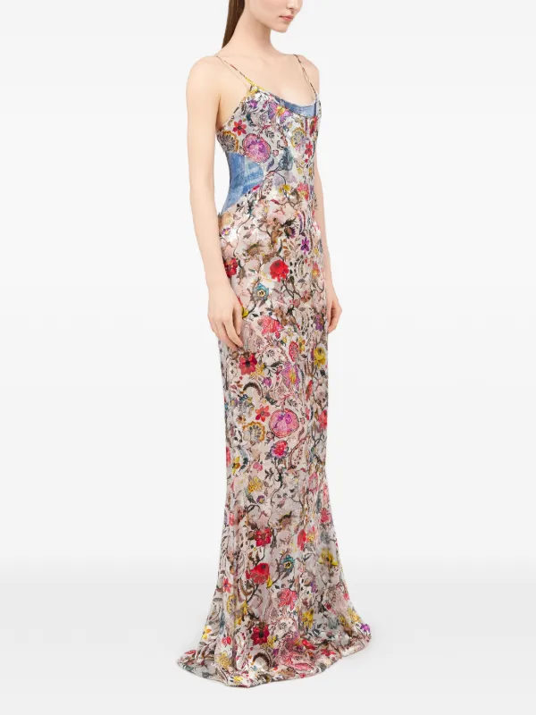 roberto cavalli slip dress Fall 2004 Vintage Ruffled Silk Mini Size S VINTAGE VON WERTH this slip dress is an ode to contemporary femininity Roberto Cavalli Abstract-Print Slip Dress