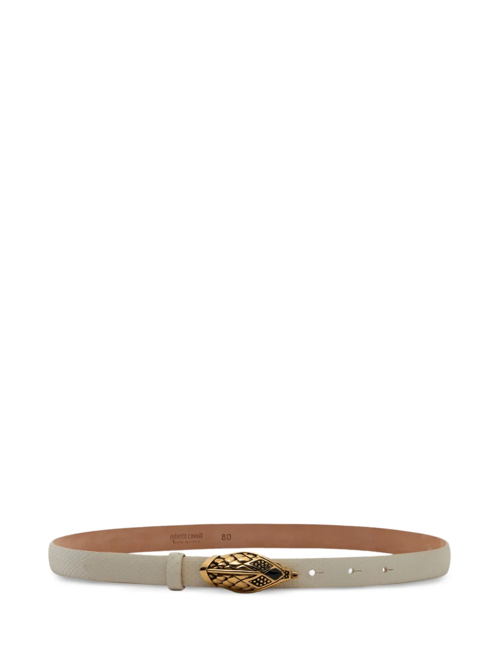 Roberto Cavalli snake-head scale-motif belt - Toni neutri