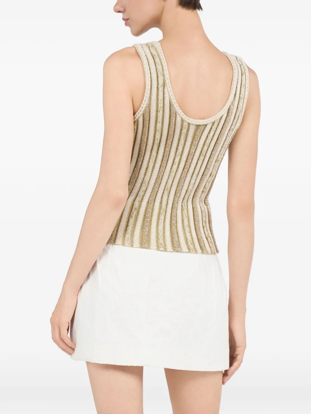 Roberto Cavalli Gestreepte tanktop Beige