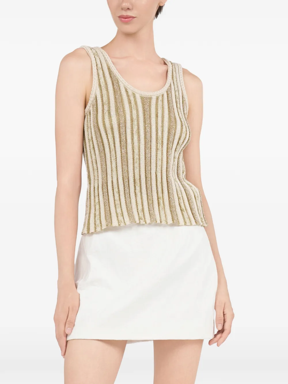  Roberto Cavalli Striped Tank Top - Neutrals 