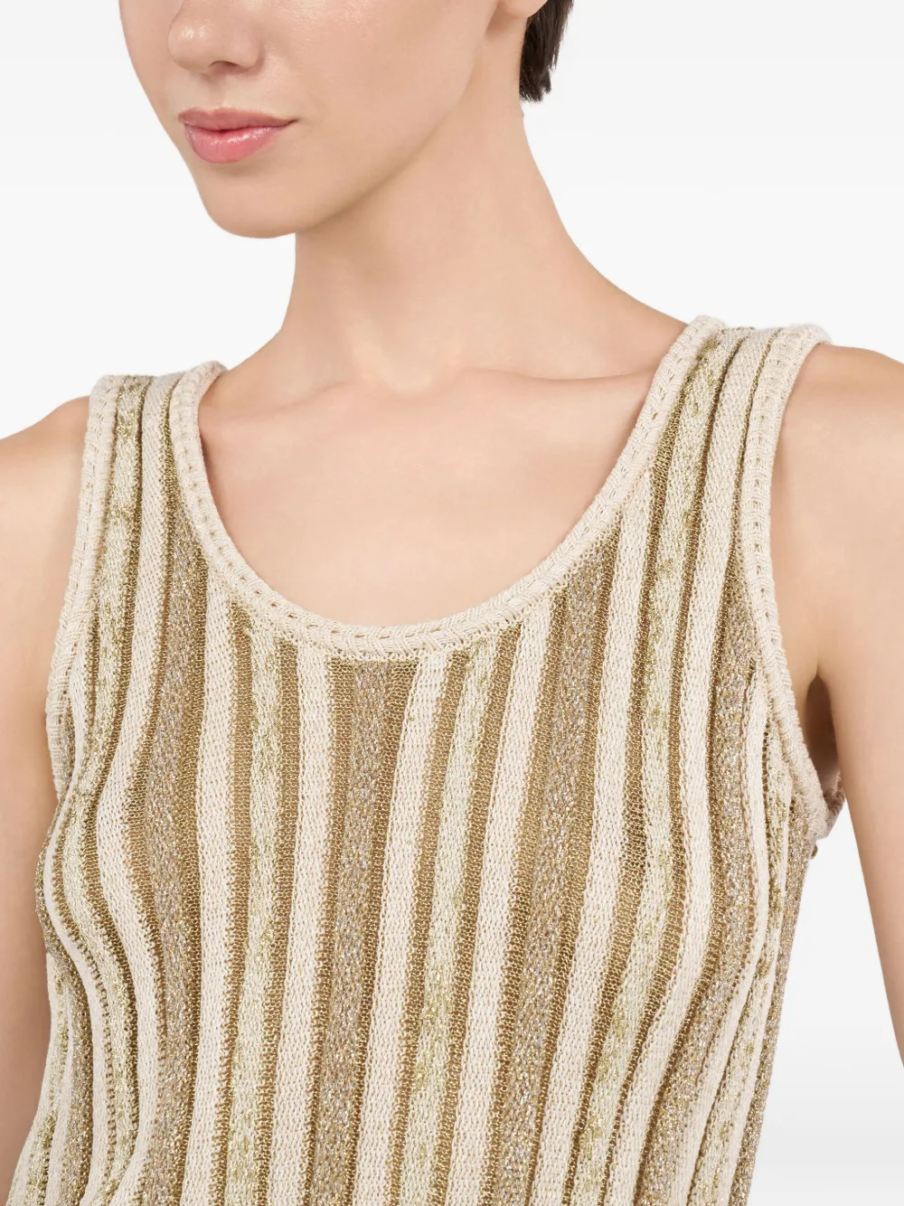 Roberto Cavalli Gestreepte tanktop Beige