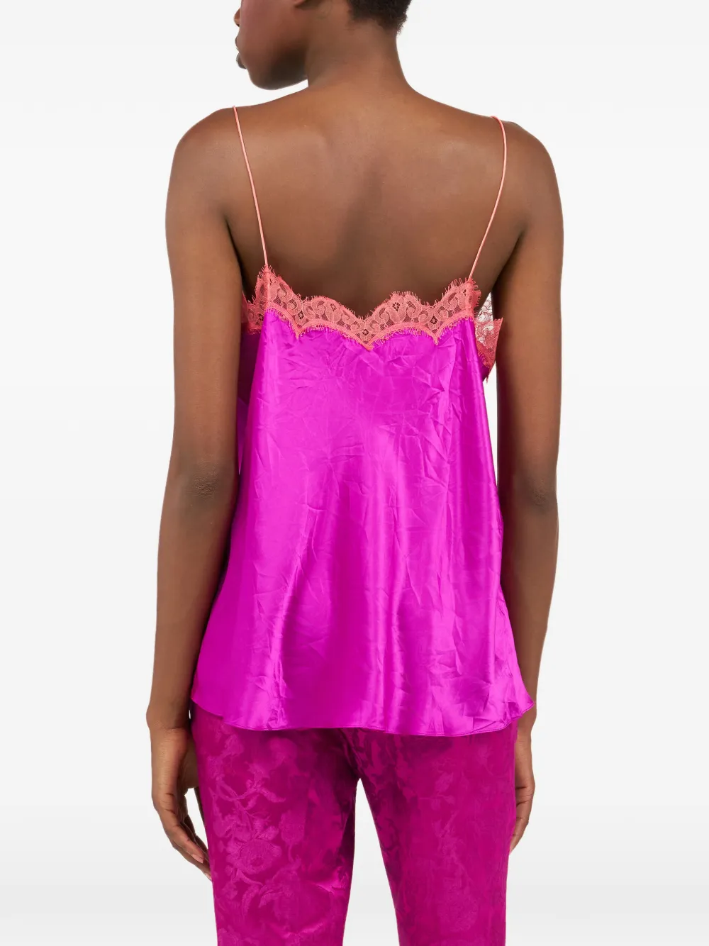 Roberto Cavalli Shirt met afwerking van kant Roze