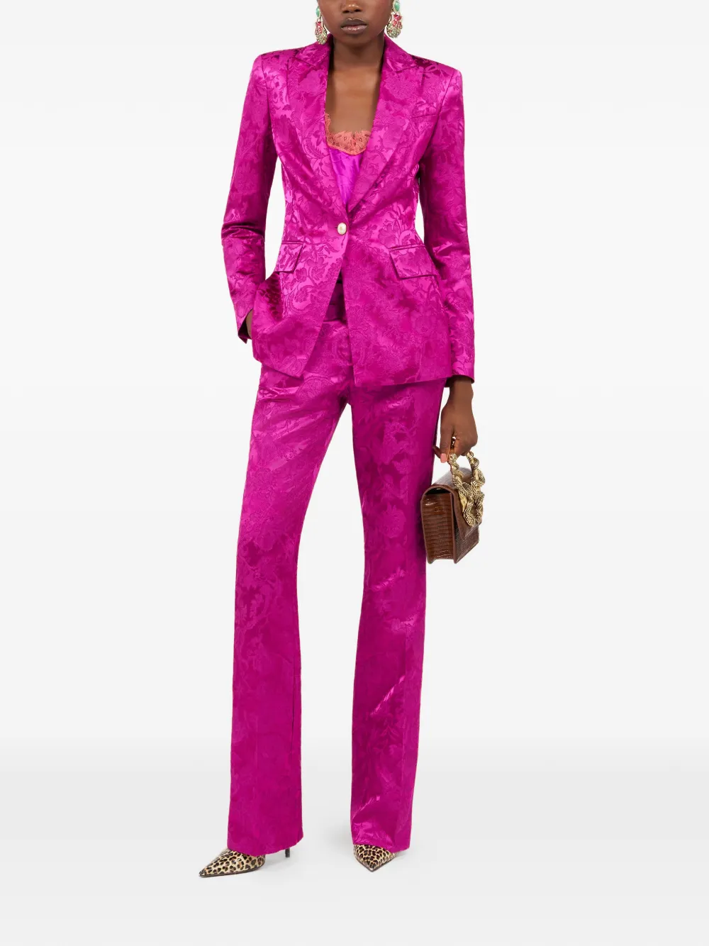 Roberto Cavalli Shirt met afwerking van kant Roze