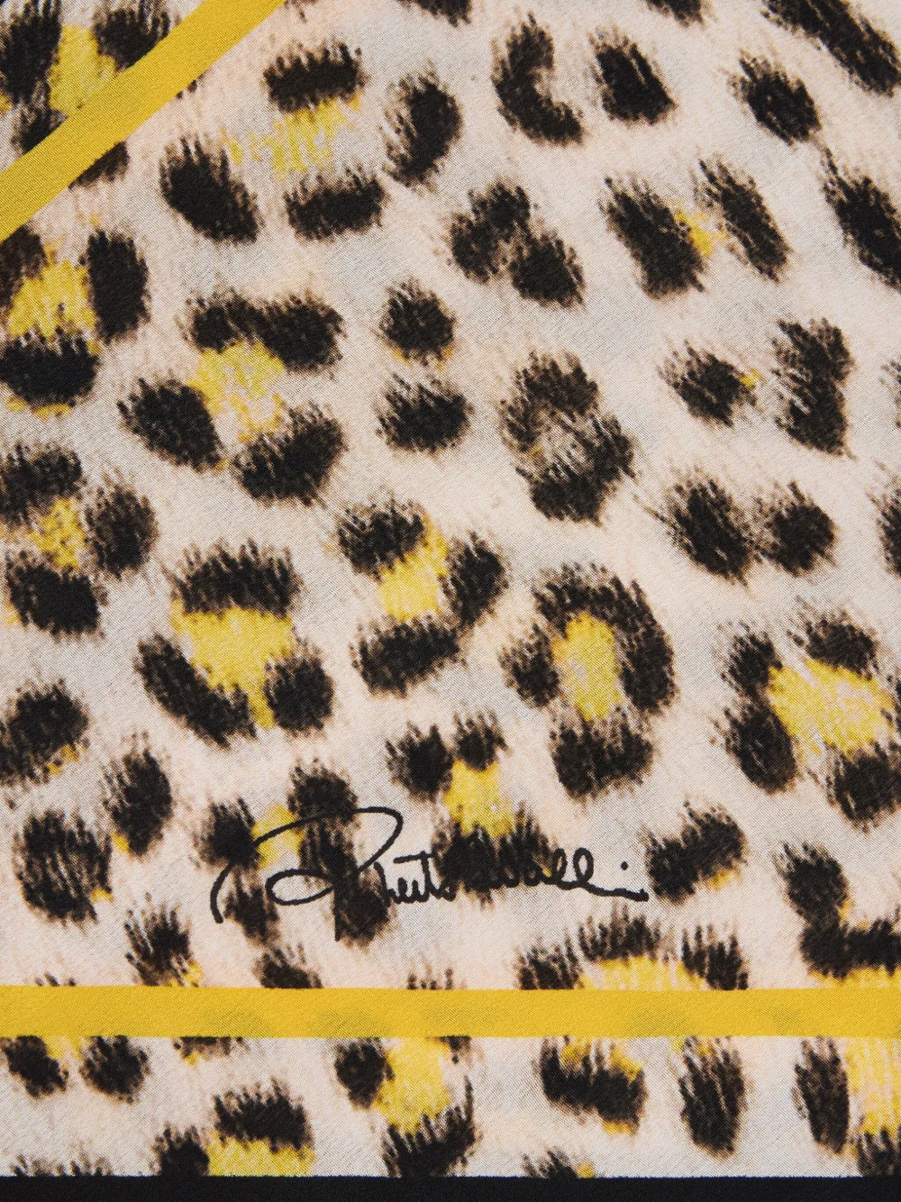 Roberto Cavalli Pop Jaguar zijden sjaal Beige