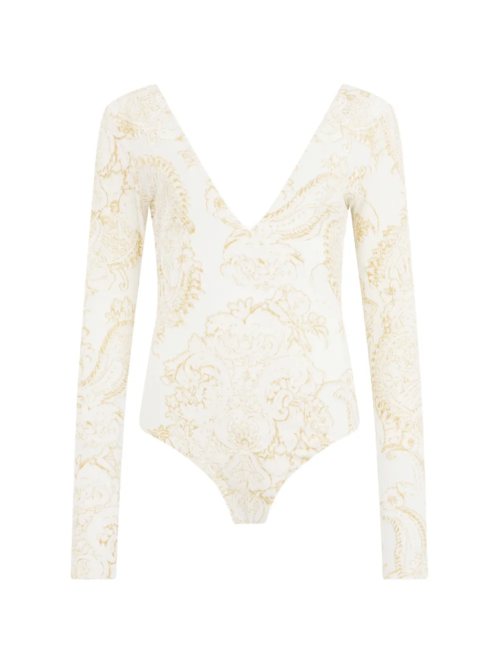 Roberto Cavalli paisley-print V-neck bodysuit - Nude