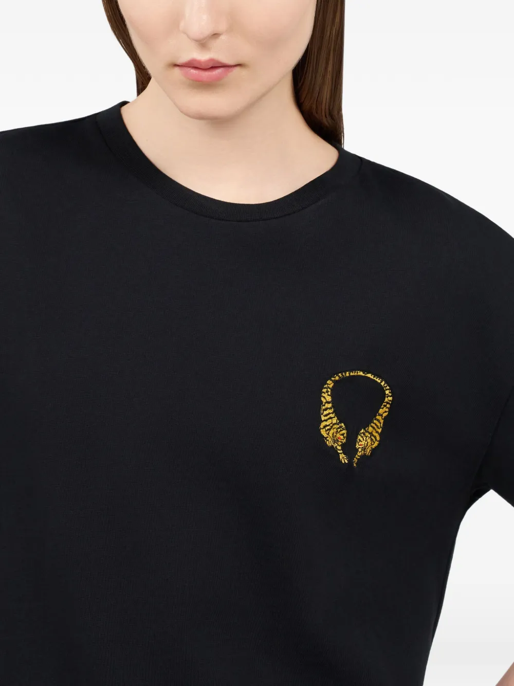 Roberto Cavalli T-shirt met geborduurd logo Zwart