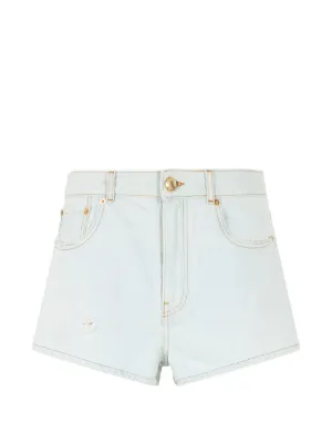 Off-White スタージャカード デニムショーツ | ホワイト | FARFETCH JP
