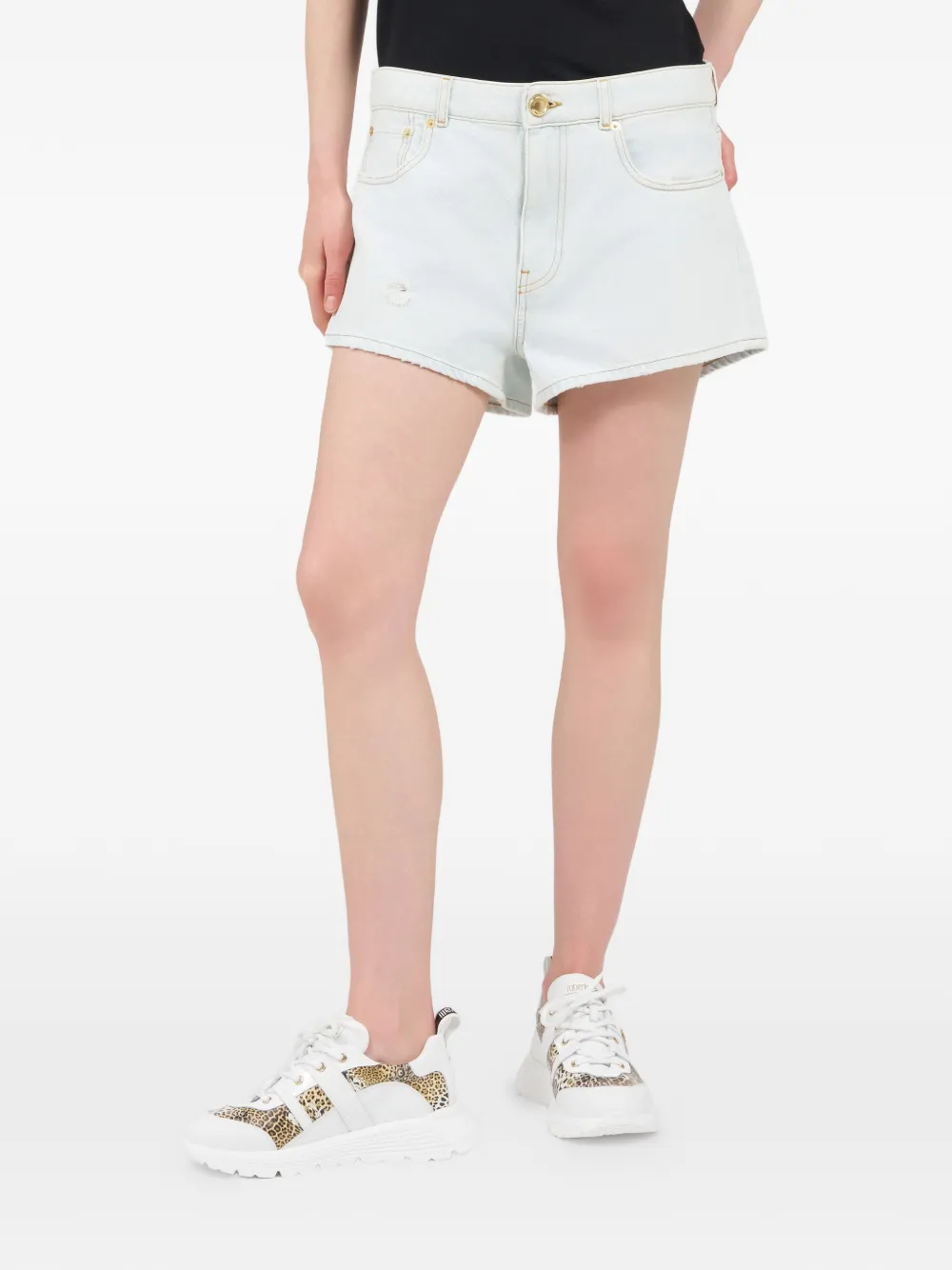  Roberto Cavalli Distressed-details Denim Shorts - Blue 