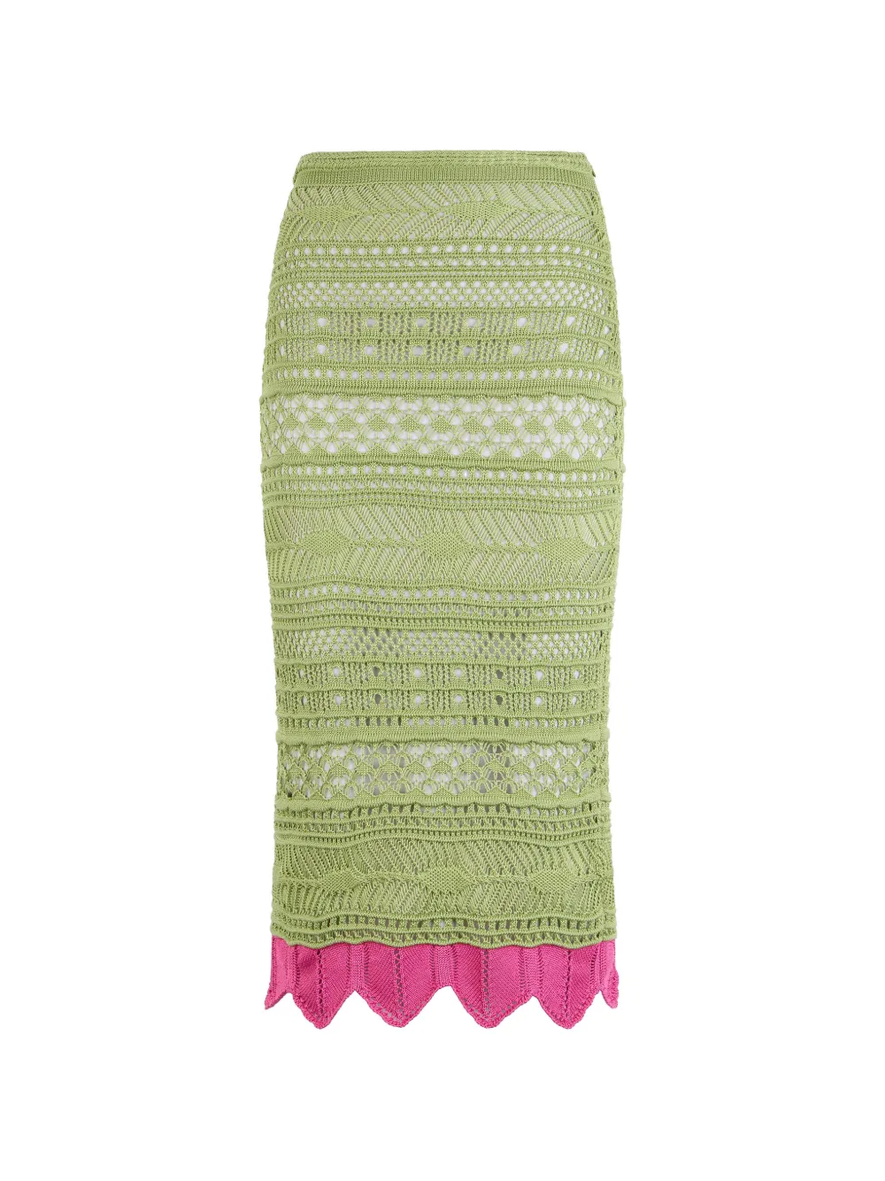 Roberto Cavalli contrast-detail midi skirt - Verde