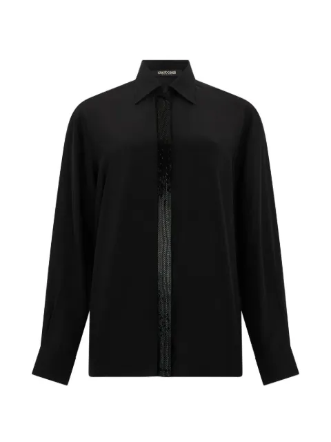 Roberto Cavalli embellished-stripe shirt
