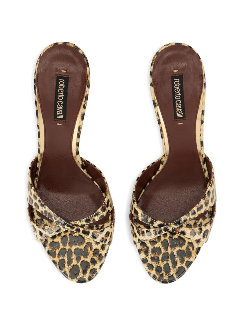 Roberto Cavalli leopard-print sandals Beige