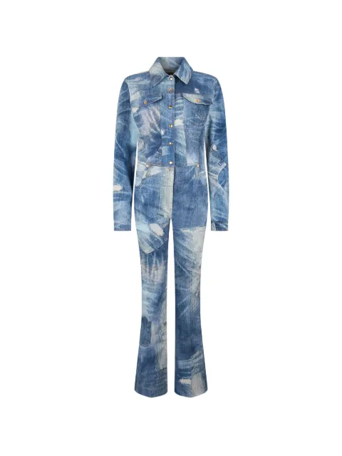 Roberto Cavalli jumpsuit de mezclilla con efecto patchwork