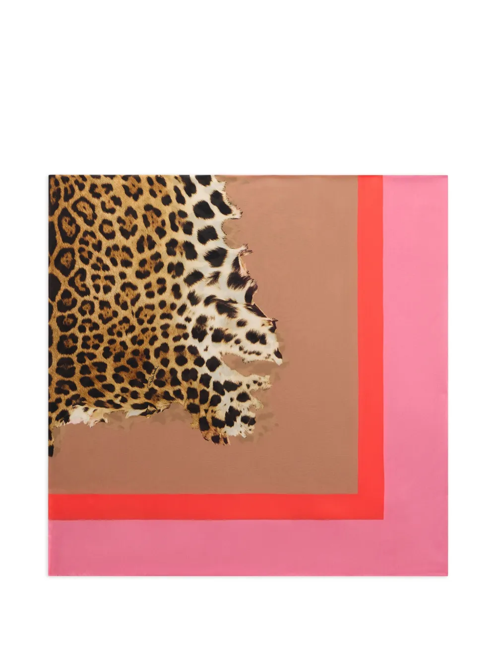Roberto Cavalli Foulard con stampa leopardata - Rosa