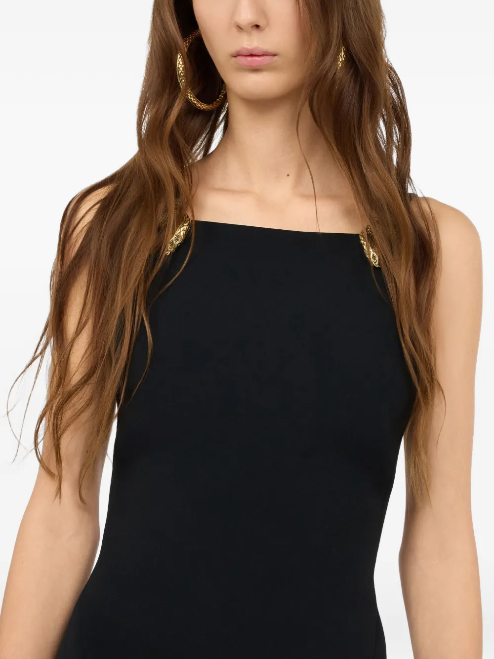Roberto Cavalli Midi-jurk met slangendetail Zwart