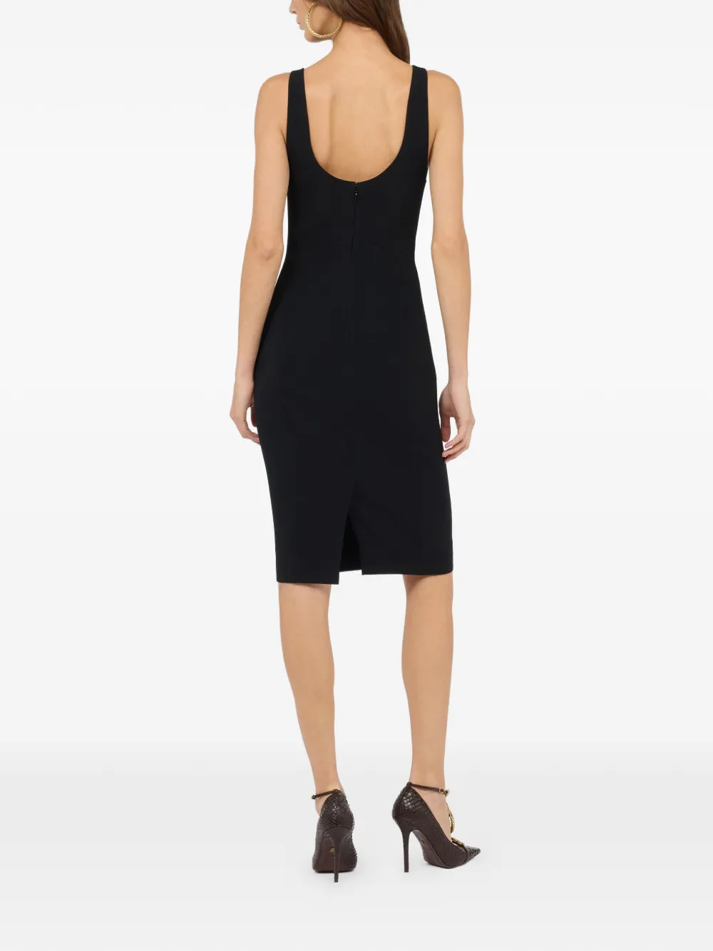 Roberto Cavalli Midi-jurk met slangendetail Zwart