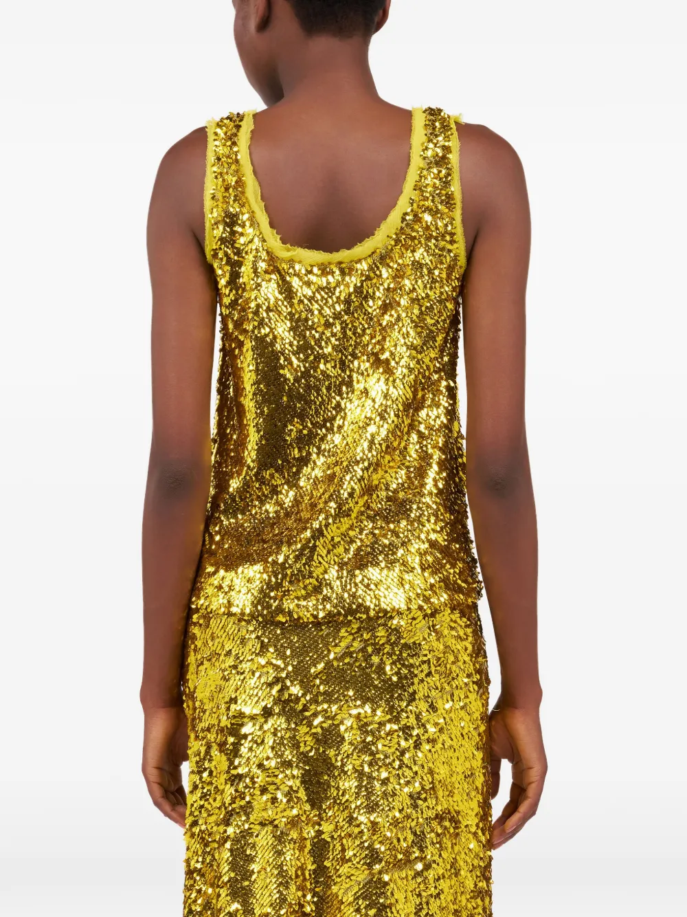Roberto Cavalli Mouwloze top Geel