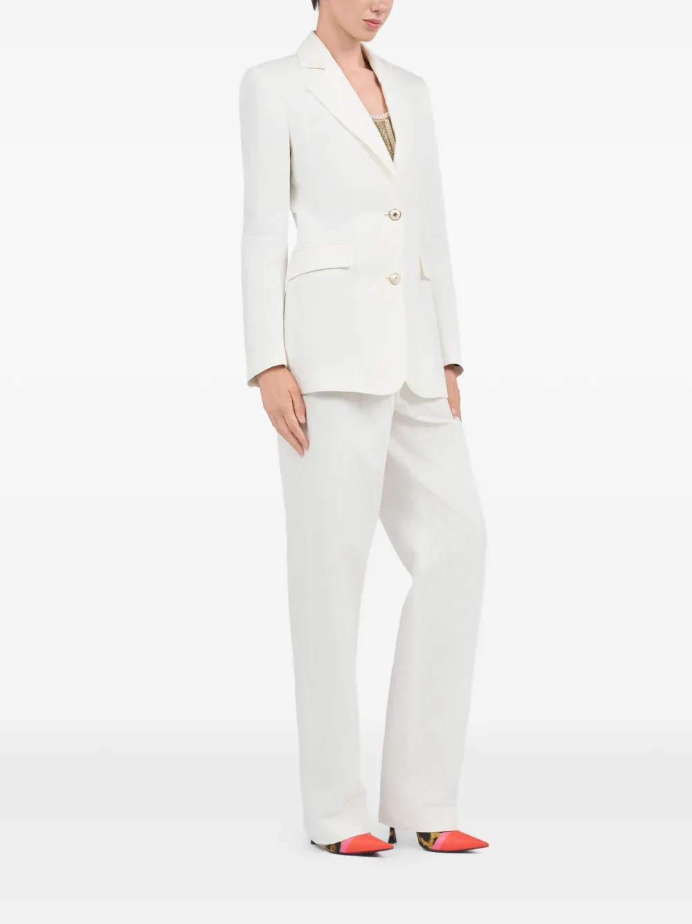  Roberto Cavalli Button-up Blazer - White 