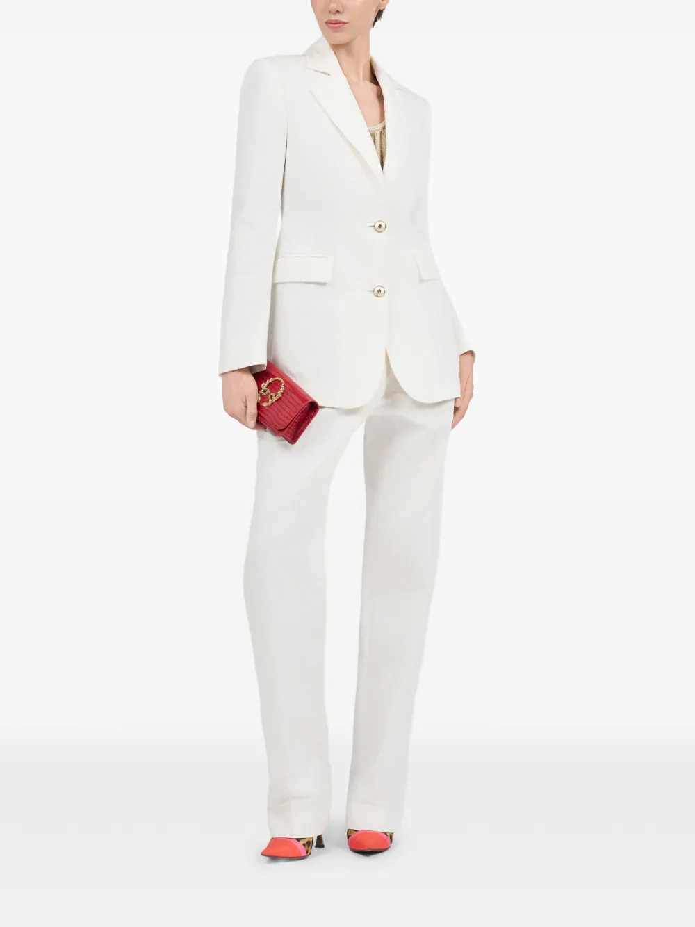  Roberto Cavalli Button-up Blazer - White 